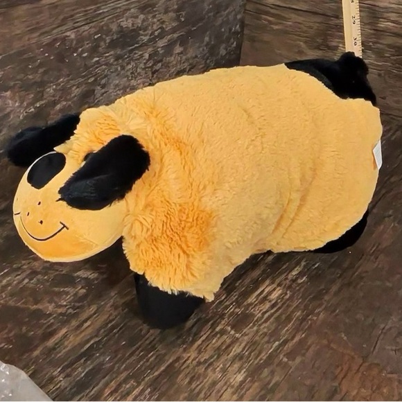 Plush Dog Toy Kids Pillow- Yellow and Black - Picture 3 of 7